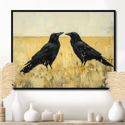 Ilva 2 Crows At The Field Edge I - oiseau, art mural sur toile