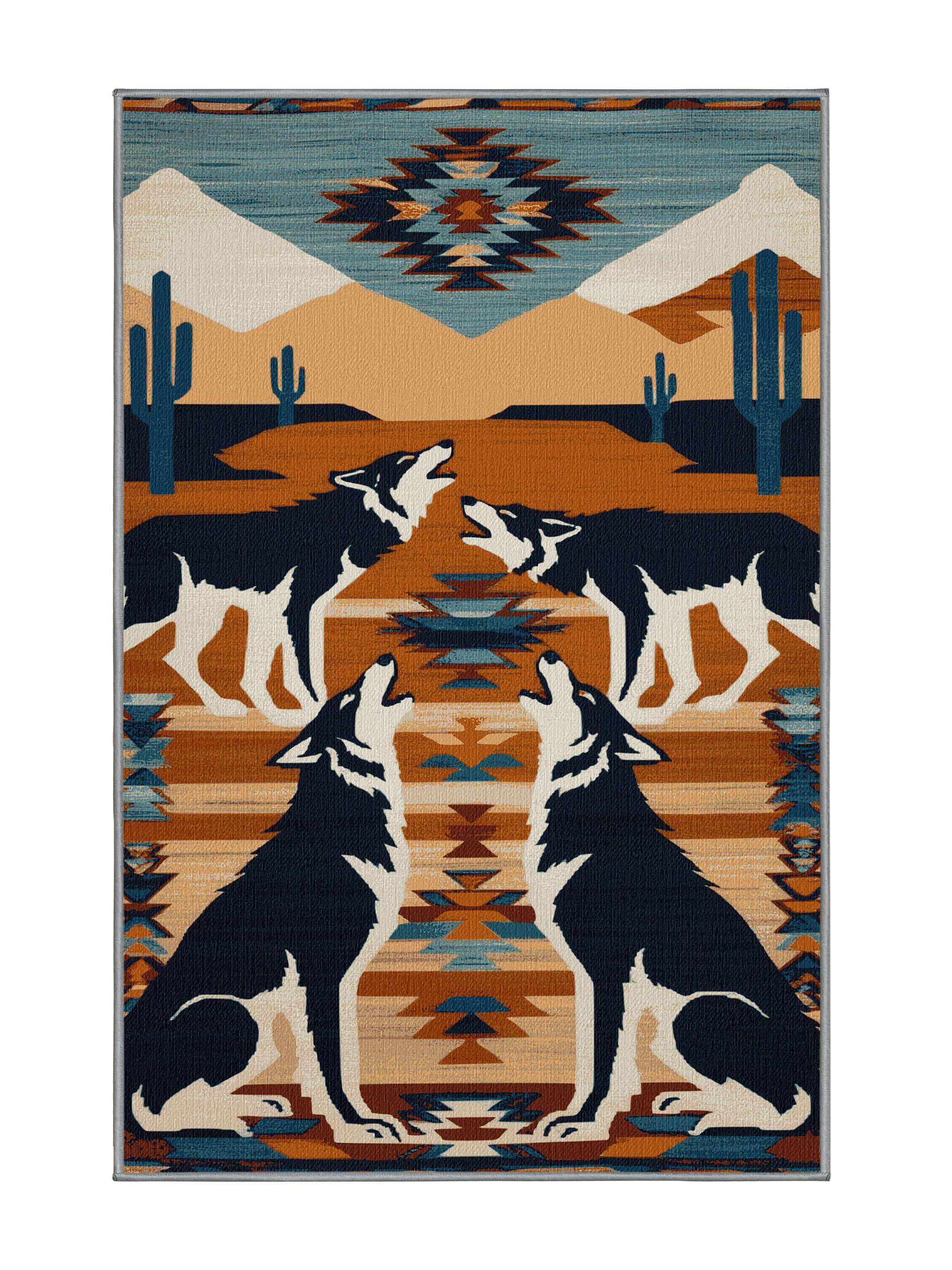 Dakota Fields Washable Wolf Inspired Southwestern Area Rug | Wayfair