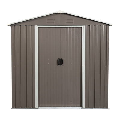 6Ft X 5Ft Outdoor Metal Storage Shed Gray