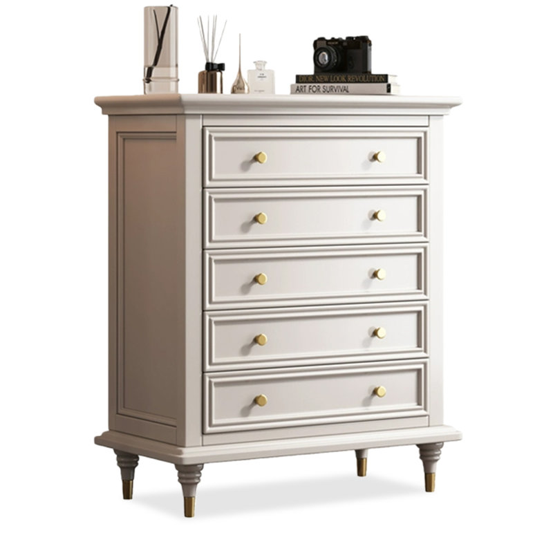 Armoire d'appoint en bois manufacturé blanc massif, H 40,94 po x l 33,86 po x P 17,72 po