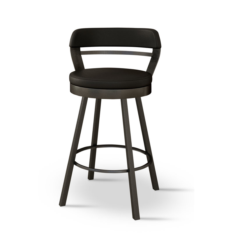 Tabouret de comptoir pivotant de 26 po Neufeld, Noir, Tabouret de bar (siège d'une hauteur de 30 po)