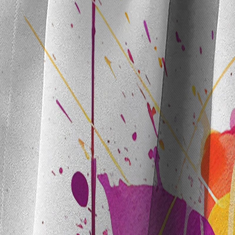 Purple Gold Whispered Abstractions III - Abstract Curtain - Blackout Curtain - 1 Panels, 52" W x 95" L
