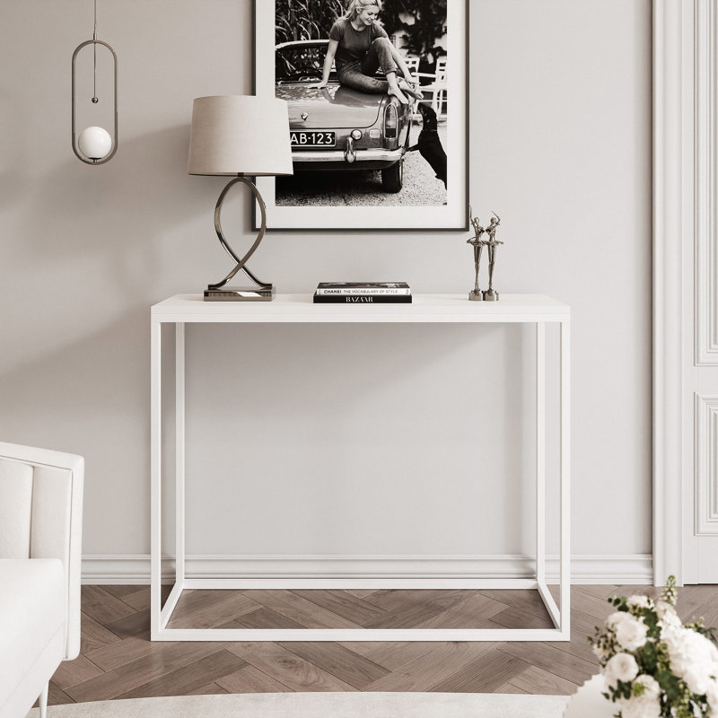 Console Table, 90cm H x 80cm W x 30cm D, white, white, white