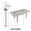 Table de salle à manger extensible en panneau de fibres à densité moyenne pour 4-6 pieds de style médiéval avec pieds en métal noir-1445719468-1445719466