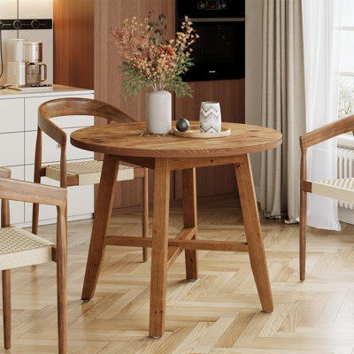 Round Unfinished Solid Wood Dining Table