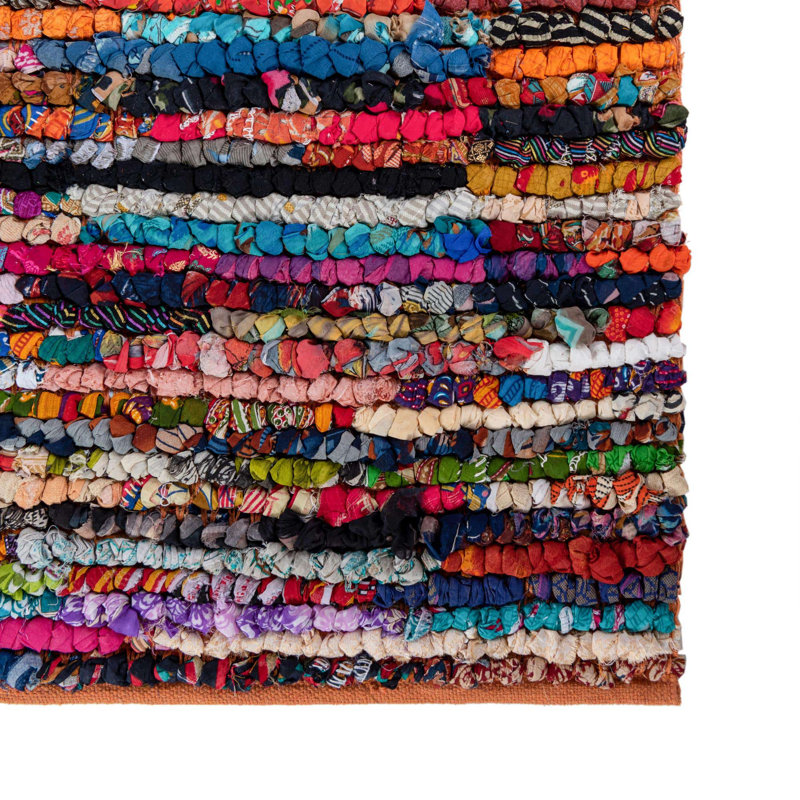 Tapis multicolore en coton tressé à la main Lilan, Chemin de table 1 pi 2 po x 6 pi 1 po