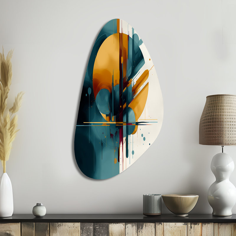 La géométrie de la lumière I - Sculpture murale géométrique abstraite en forme d'automne, H 39 po x l 21 po x P 1 po