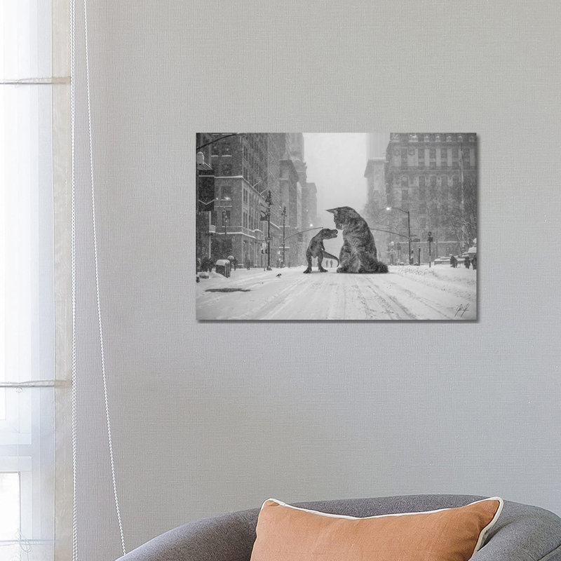 Flirter (N / B) par Kathrin Federer - Toile tendue avec châssis sur toile tendue, H 18 po x l 26 po x P 1,5 po