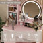 Ensemble coiffeuse Veroniza avec tabouret et miroir-1079024007