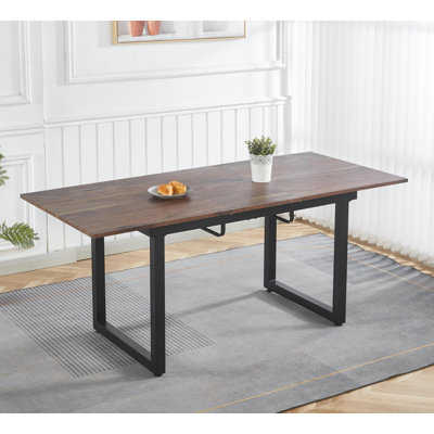 Table de salle à manger carrée extensible avec pieds en métal, table de cuisine moderne pour le salon