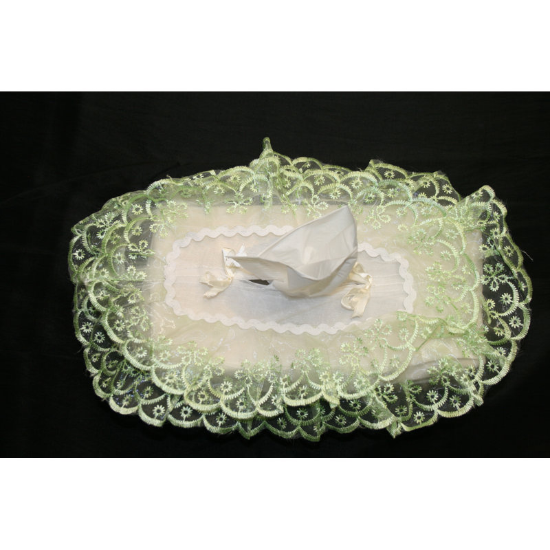 Couverture de boîte de tissu de dentelle, vert