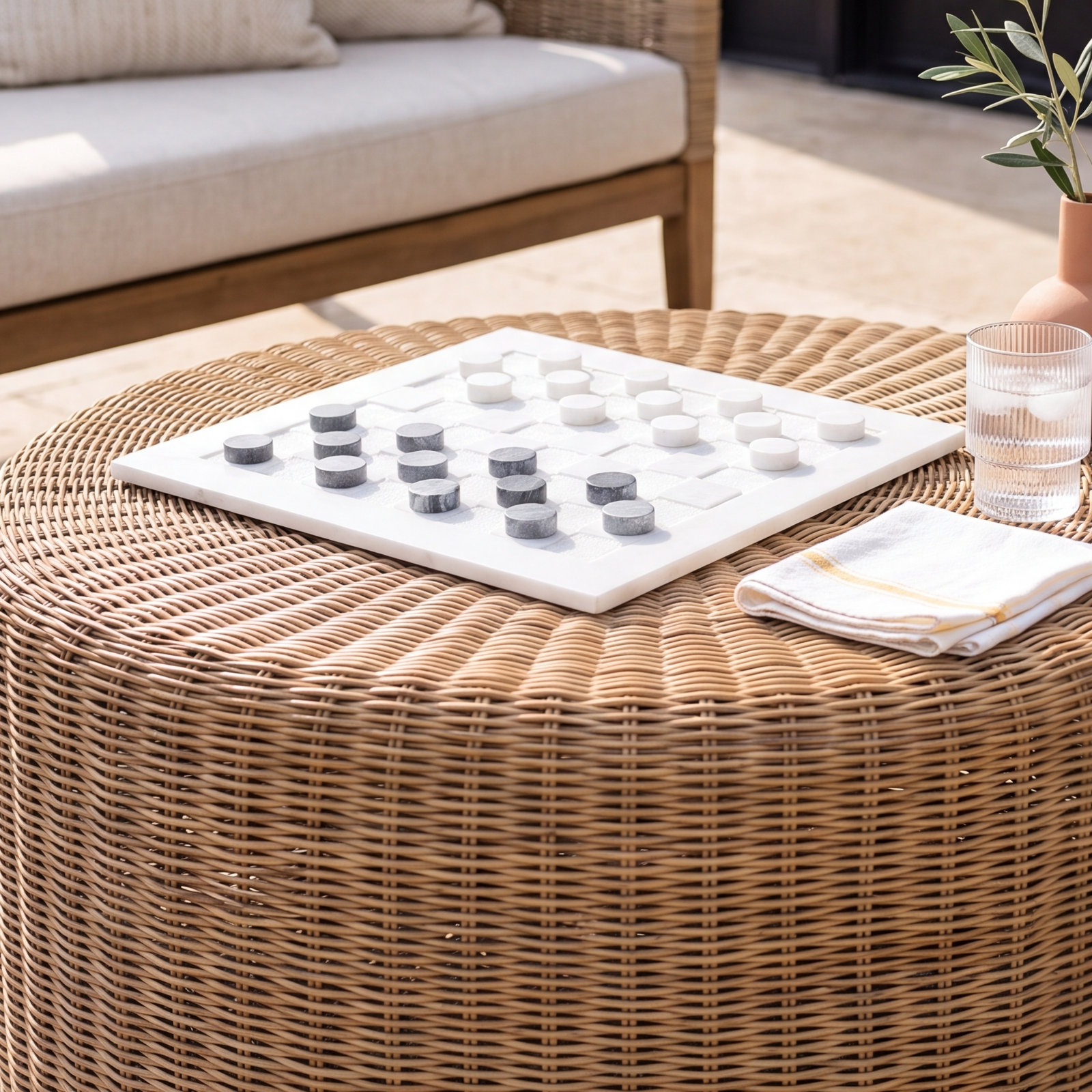 Marble Checkers Game Set