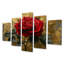Aranza - Rose, art mural 5 pièces
