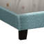 Lit simple à profil bas Foxa, tête de lit capitonnée à boutons, boucle bleu clair-117056083-117056082