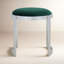 Tabouret de coiffeuse en métal Nouri - table basse avec repose-pieds en velours Orion - tabouret d'appoint rond moderne - argent avec tabouret en velours vert-891611404-891611406