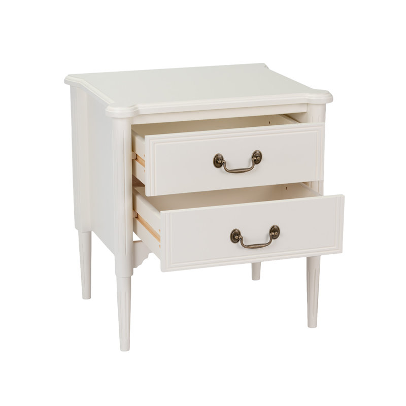 Doniesha End Table With Drawers, Antique White, Antique White, Individual