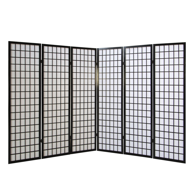 Room Divider Seward Room Divider Shoji Room Divider Wood, 6 panels