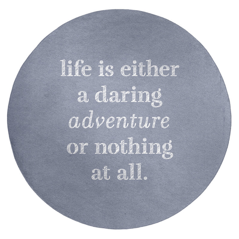 Tapis en poly-citation "life life", Rond 5 pi