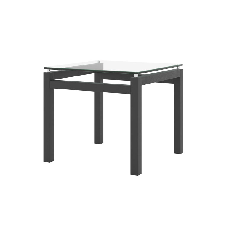 Table de bout en frêne et verre, Noir