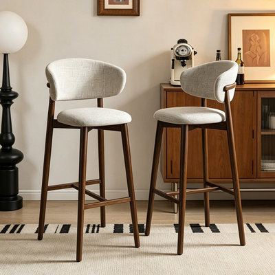 Chaise d'appoint à dossier bas en noyer (ensemble de 8)