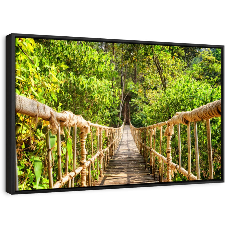 Impression sur toile «Jungle Adventure Rope Bridge», H 9 po x l 13 po