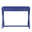 Table d'étude bleu crépuscule avec une grande surface de travail et un plateau en forme de X.