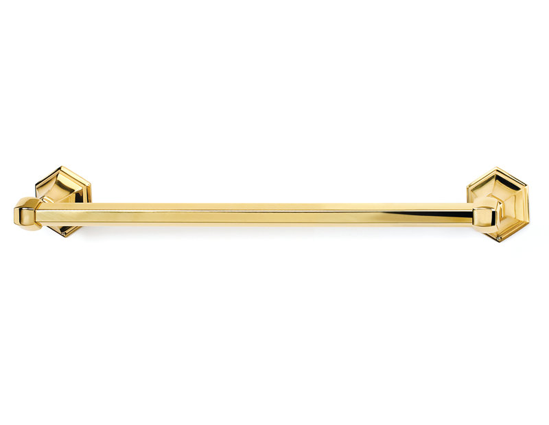 Nicole Wall Mounted Towel Bar, Polished Brass