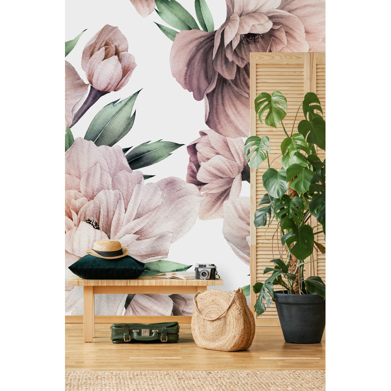 Auterson Floral Wall Mural, 10.41" L x 125" W, Vinyl
