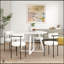 Ensemble de table de salle à manger 5 pièces avec des chaises rembourrées confortables et un design compact, parfait pour les maisons modernes et les petits espaces.
