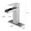 Robinet pour salle de bain - Poignée simple en nickel brossé avec bonde escamotable-121629357