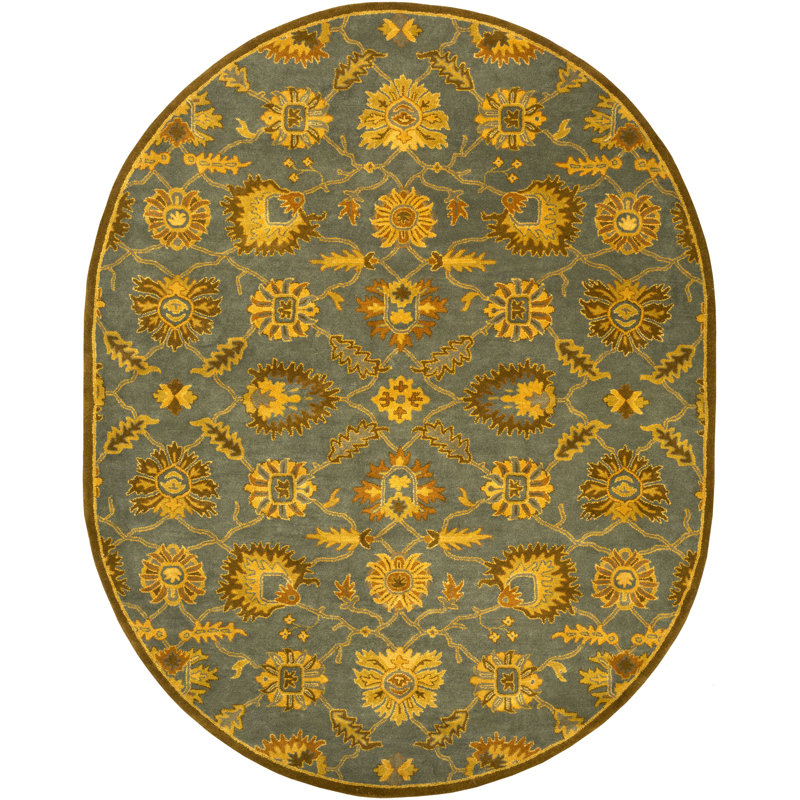 Arnedra Wool Floral Indoor Rug, Oval 8' x 10'