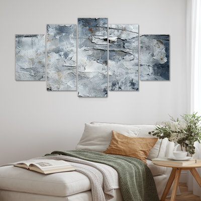 «Abstract Abstract Lunar Surface I - Tachisme Multipanel», ensemble d'art mural