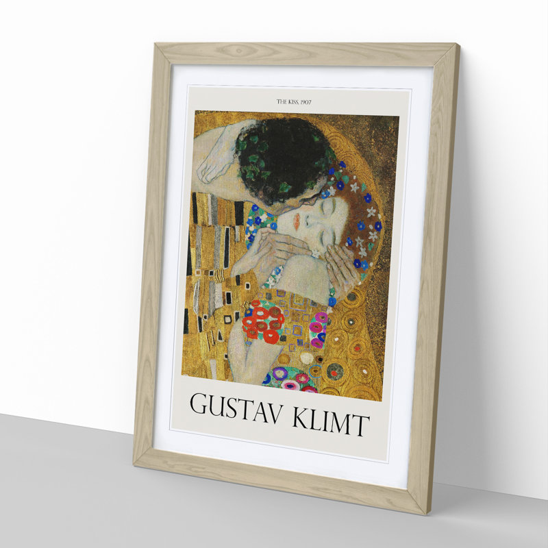 The Kiss Vol.3 by Gustav Klimt - Picture Frame Painting, Oak Framed, 48cm H x 36cm W x 2cm D