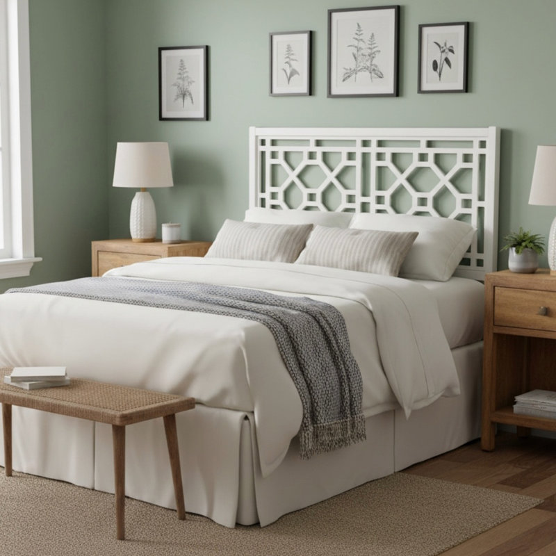 Tabor Chippendale White Headboard - Queen/Full