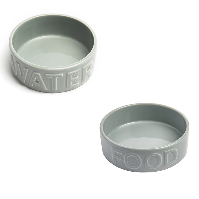 Ensemble de bols Classic pour animaux et nourriture, Moyen (2,75 tasses / 22 oz liquides), Gris