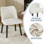 Ensemble de 2 chaises de salle à manger rembourrées en velours, chaises de cuisine en tissu avec dossier incurvé et structure en métal pour la salle à manger-130915589-130915590-130915593