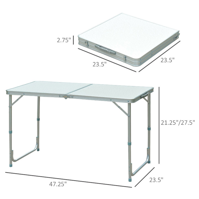 Table de camping pliante portative en aluminium facile à nettoyer