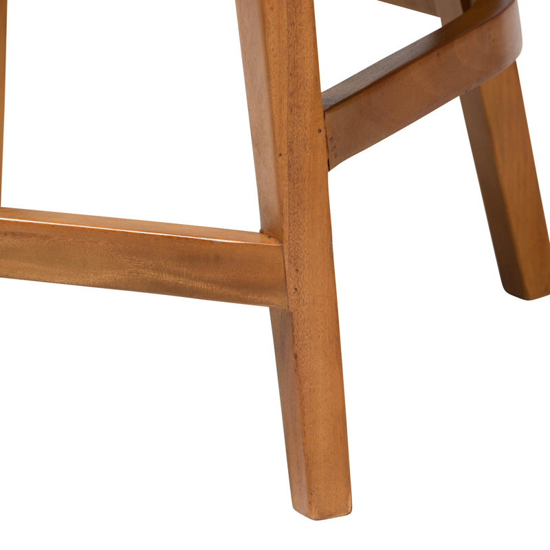 Binisha Bali & Pari Sabit Bohemian Seagrass And Mahogany Wood Counter Stool