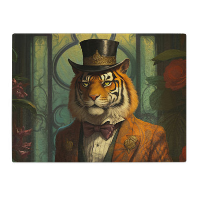 Tiger Victorian Art  Glass Chopping Board