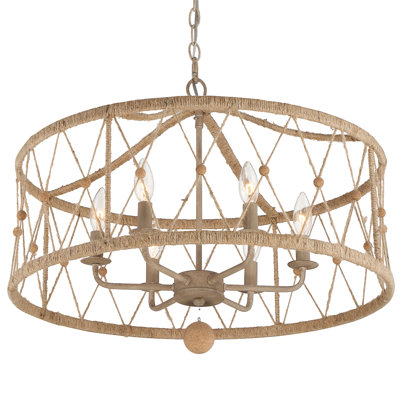 Lustre tambour 6 lumières de style bougie Kadil