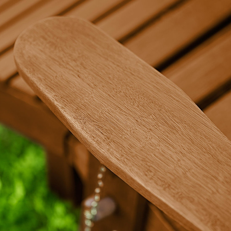 Hillandale Eucalyptus Foldable Outdoor Adirondack Chair, Natural