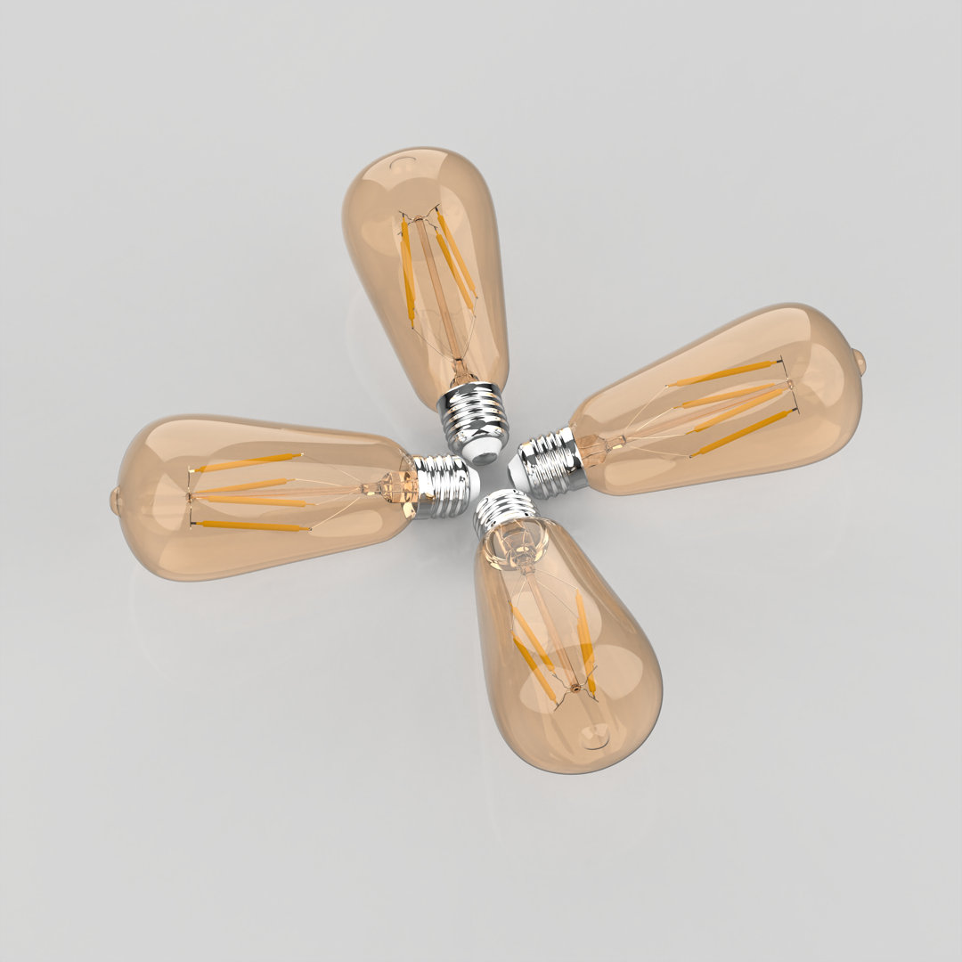 4 Watt, ST58 LED, Non-Dimmable Light Bulb, Warm White (2700K) E26/Medium (Standard) Base (Set of 4) Jonathan Y