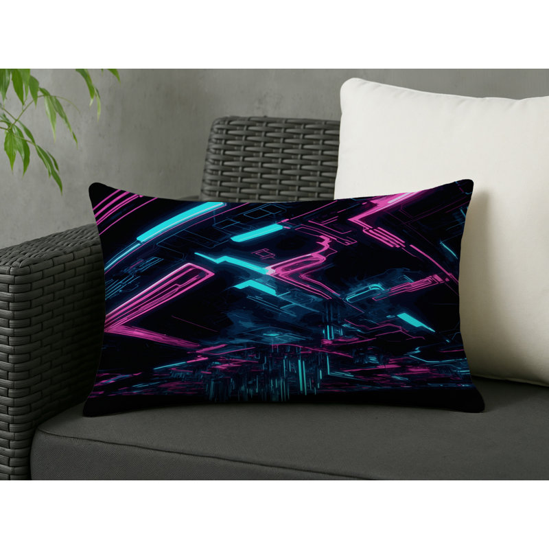 Coussin intérieur et extérieur Lumina Fractals, Rectangle 18"H x 25"W