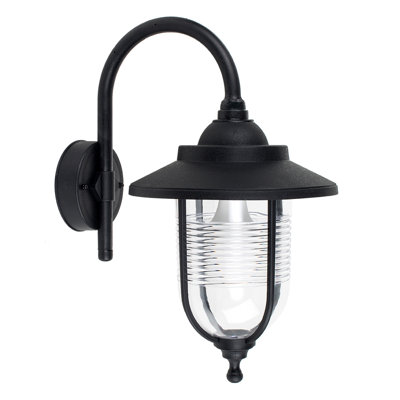 Springvale Black/Transparent Outdoor Wall Lantern