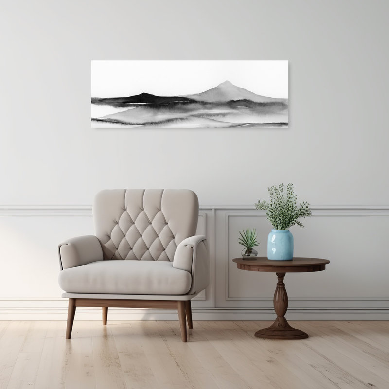 Shadowsofthesummiti 40 X 16 abstrait contemporain paysage montagne art mural, H 36 po x l 12 po
