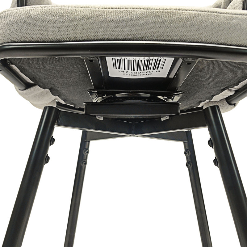 Ensemble de 4 chaises rembourrées pivotantes avec accoudoirs, 4, Gris