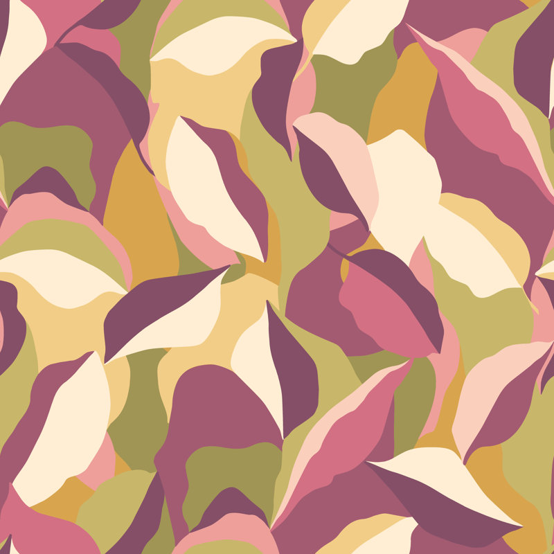 Woodby 10m x 50cm Matte Wallpaper Roll, Yellow/Purple