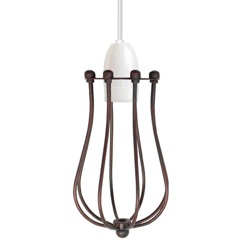 17cm H Metal Lamp Shade, Rustic Red