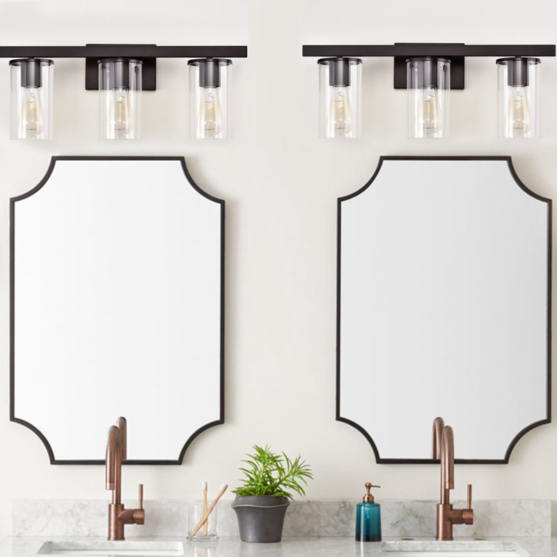 Éclairage pour meuble-lavabo 3 lumières Besaraba, Bronze frotté à l'huile