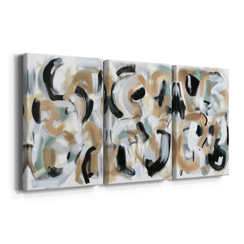 Série ABSTRACT DCCXCII - Toile tendue sur mesure - 3 pièces, H 12 po x l 24 po